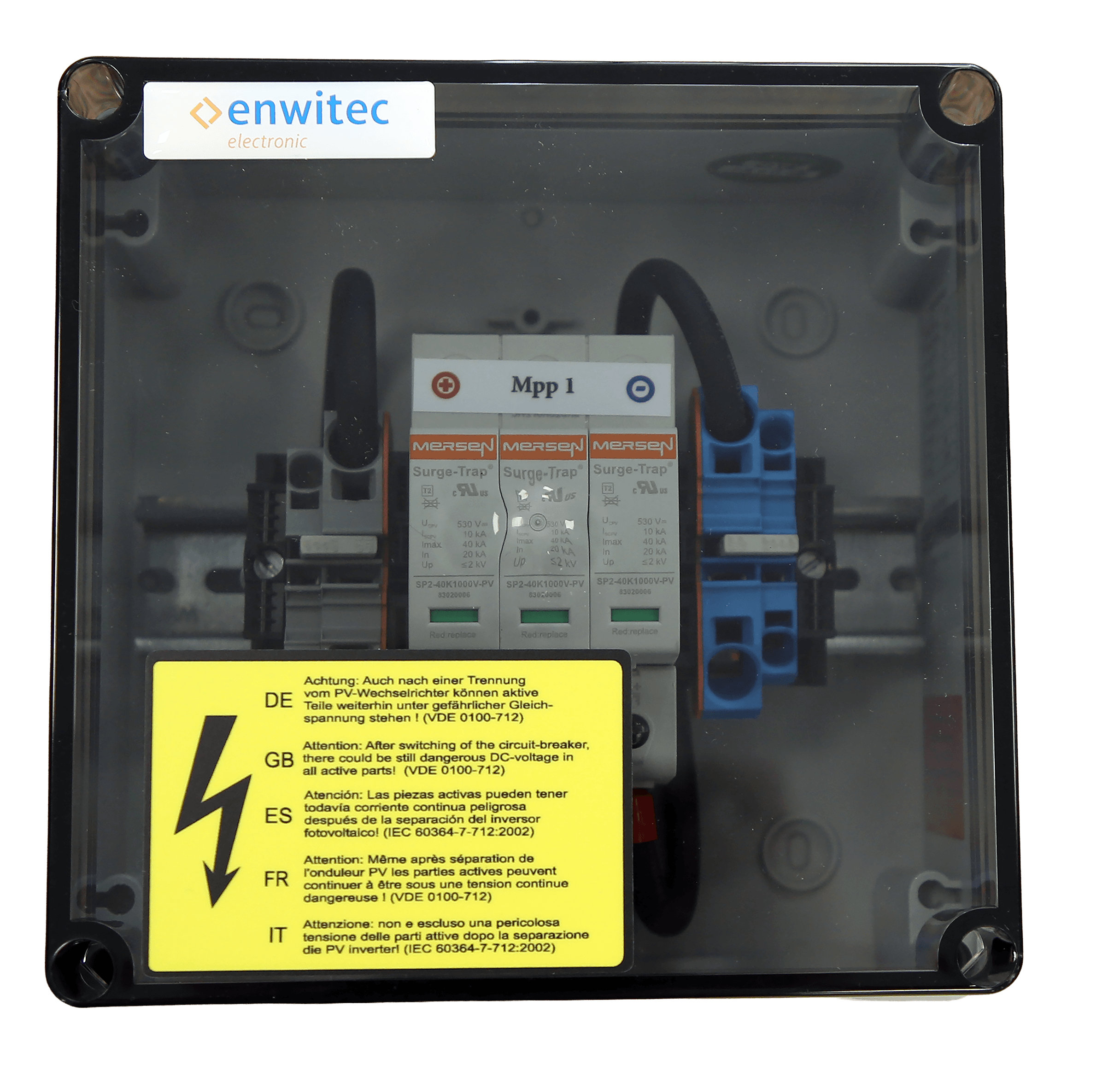 enwitec Überspannungsschutz DC Typ II, 1 MPPT, Klemmen