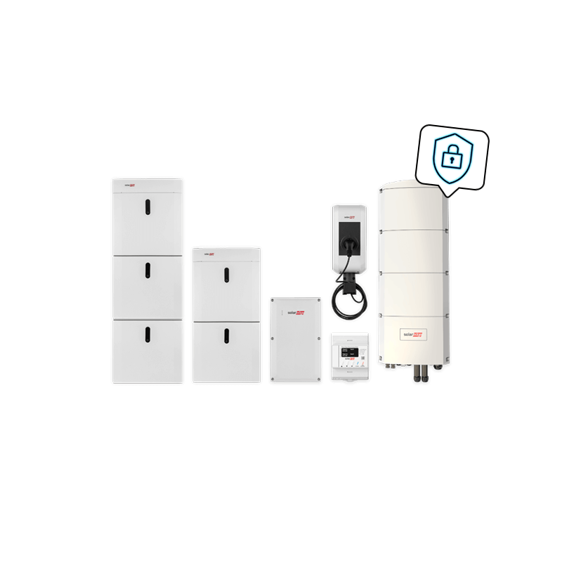 Kombipaket SolarEdge Home Ersatzstrom mit Ladestation, SE10K-RWB48 und 24,25 kWh