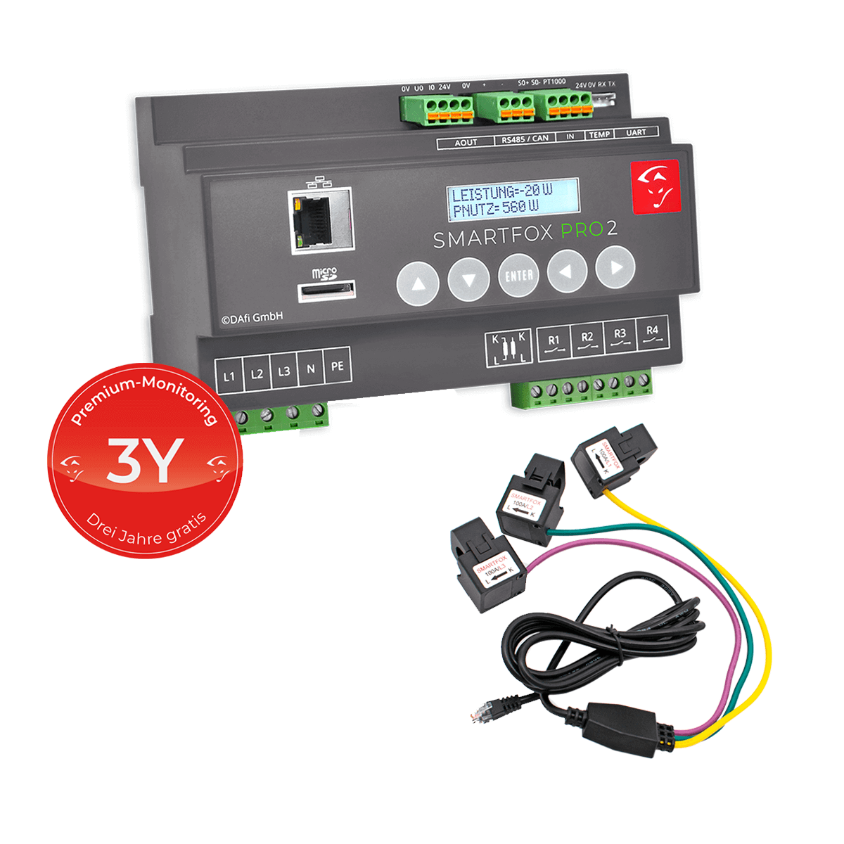 SMARTFOX Pro 2 Energiemanager inkl. Stromwandler 100A 3Y