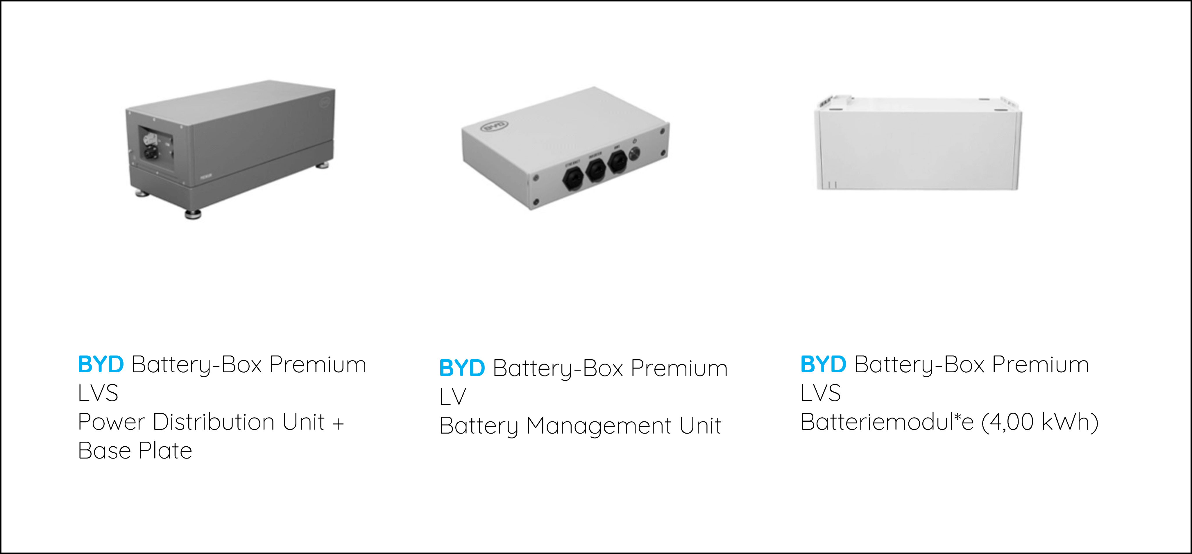 BYD Battery-Box Premium LVS 12.0 mit SolarEdge StorEdge Dreiphasen-Wechselrichter SE7K