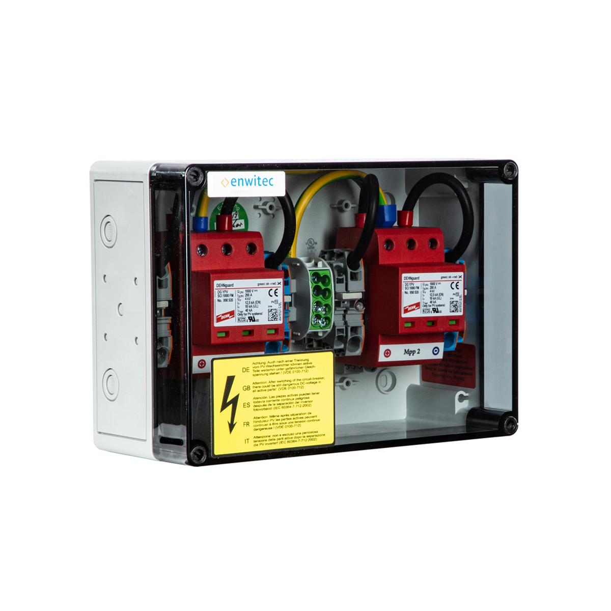 enwitec Überspannungsschutz DC Typ II, 2 MPPT, Klemmen