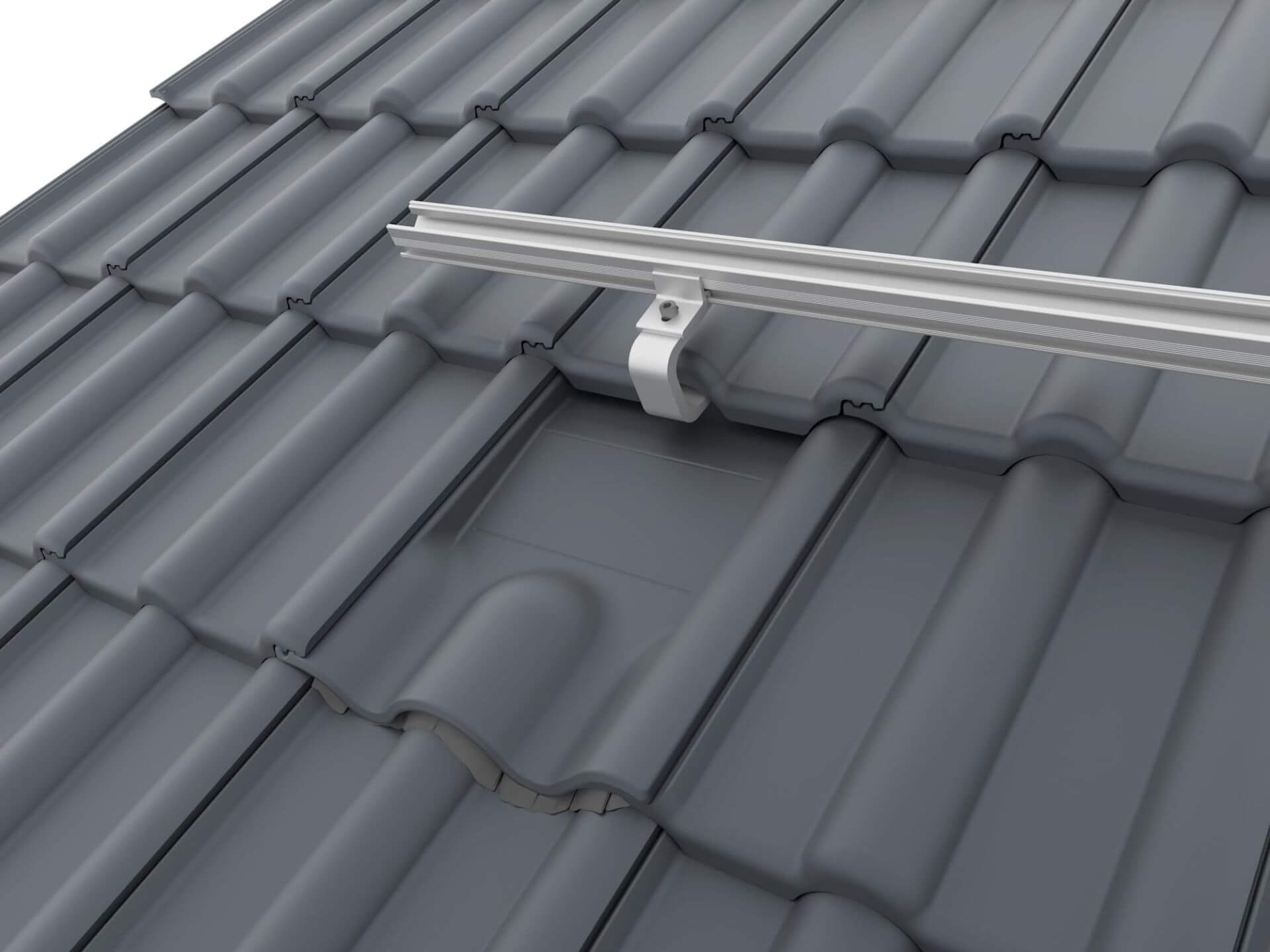 K2 4Tile Metallersatzziegel, grau
