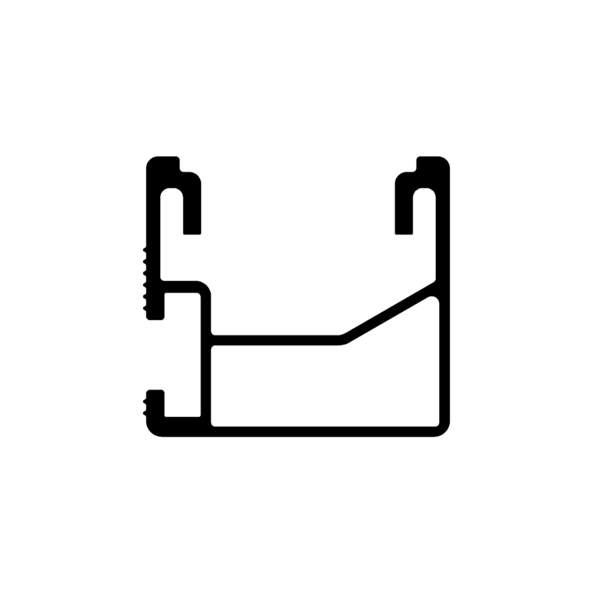 K2 Montageschiene SingleRail 36 mit  4,80 m, schwarz-eloxiert