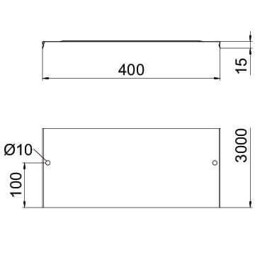 OBO Deckel für Gitterrinne 400x3000 mm, rastbar FT