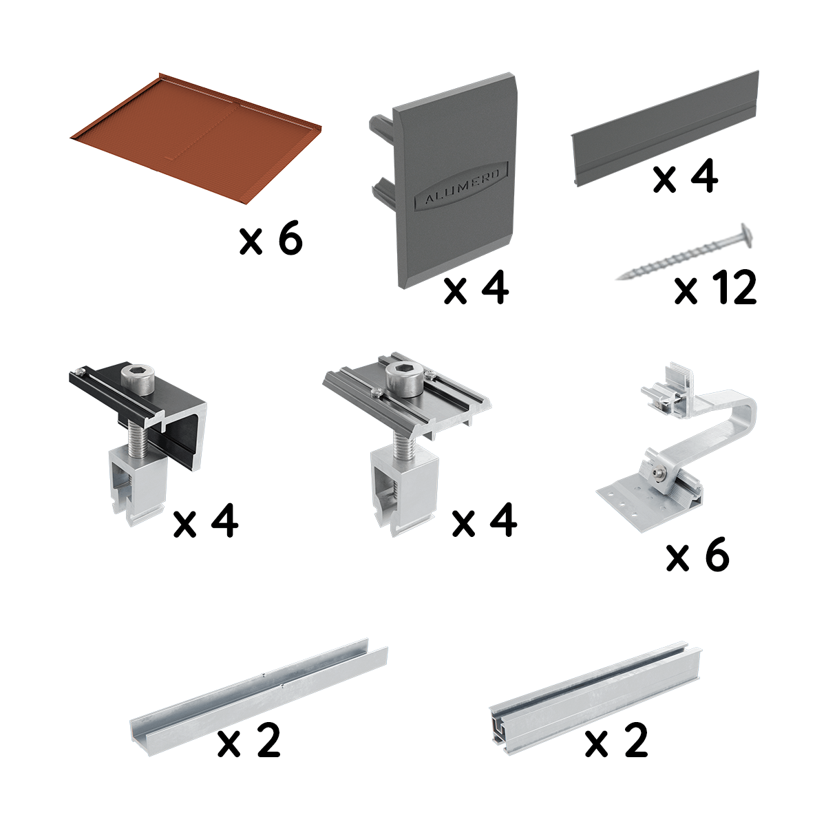 Alumero EasyPitch Schrägdachpaket für 2 Module