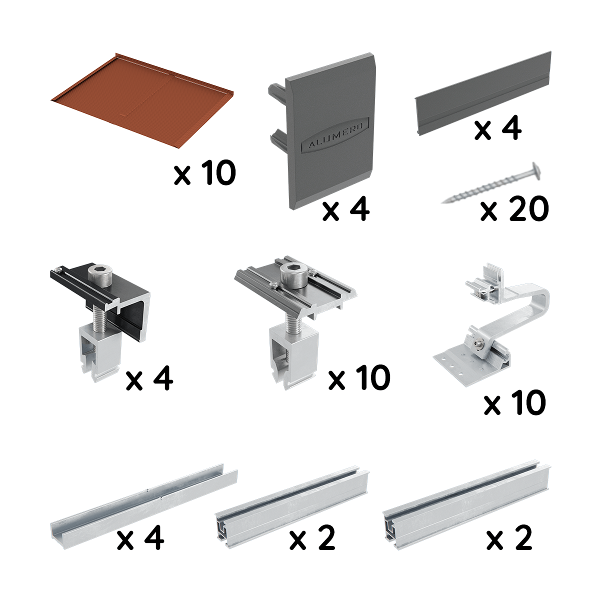 Alumero EasyPitch skalierbares Schrägdach für 5 Module